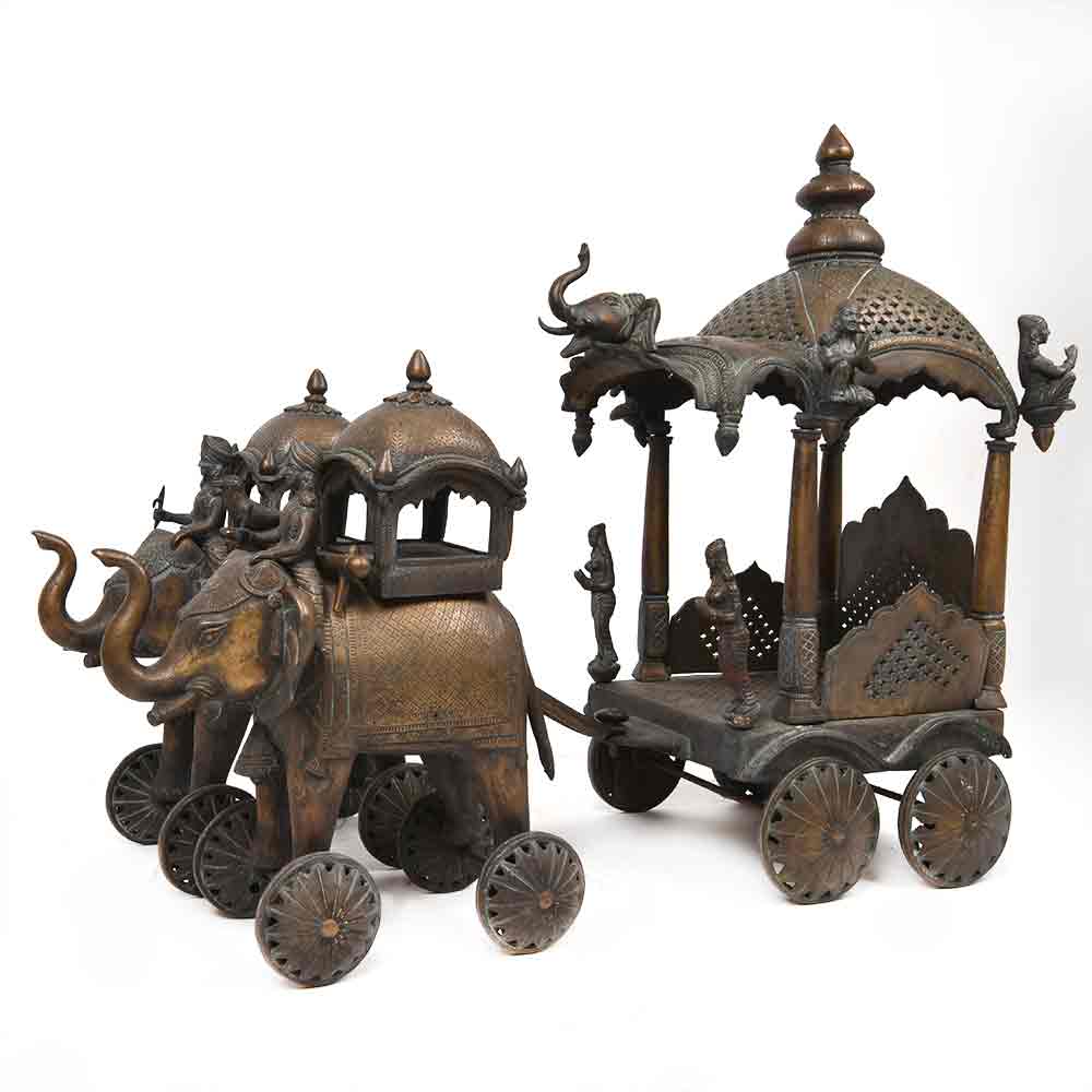 Vintage Bronze Temple Cart