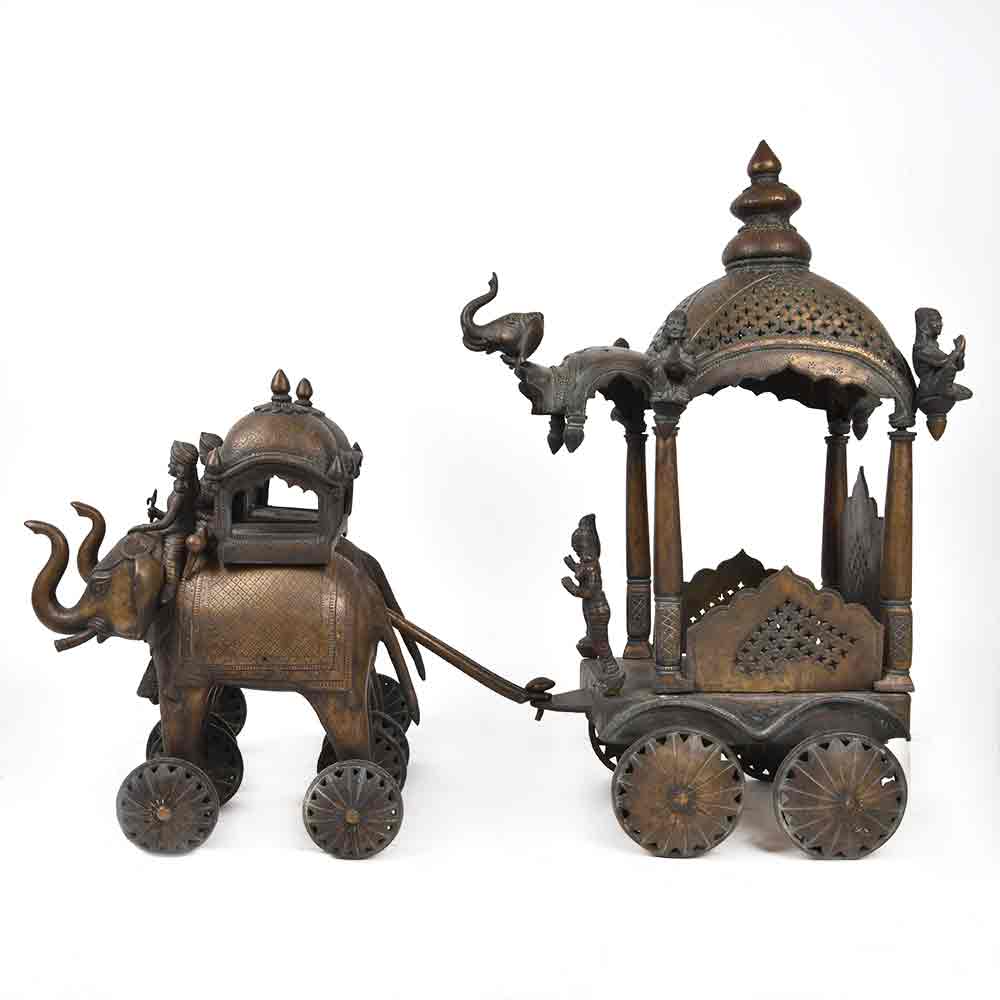 Vintage Bronze Temple Cart