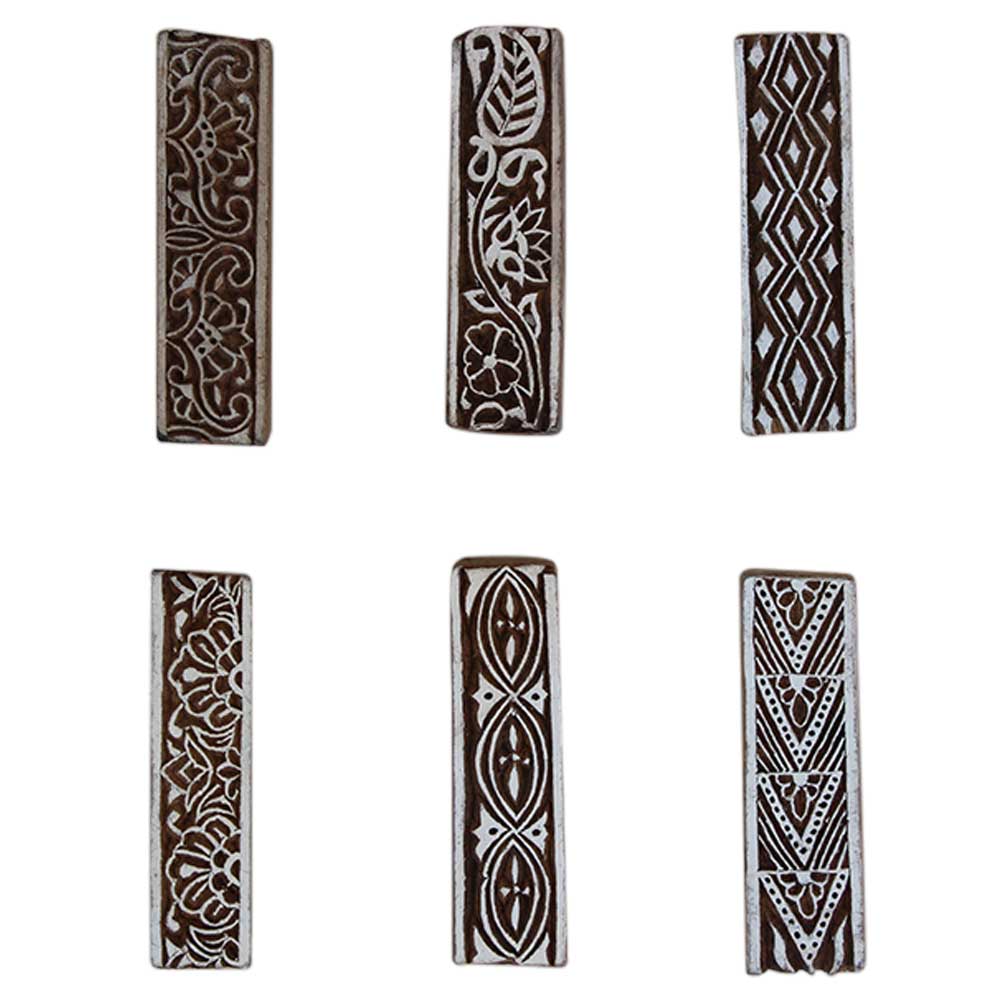 Set of 6 Piece New Mix Wooden Printing Block
