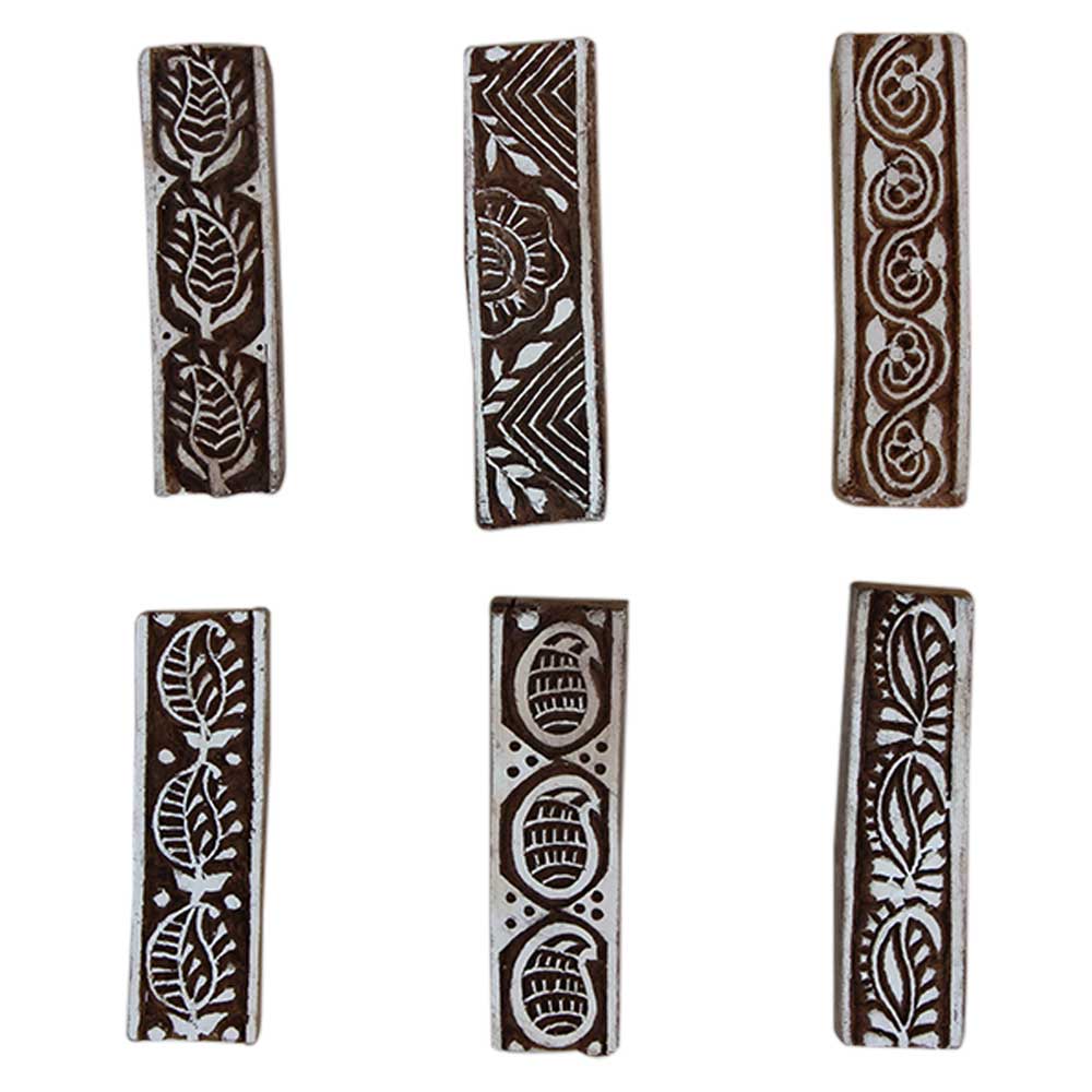 Set of 6 Piece New Mix Wooden Printing Block