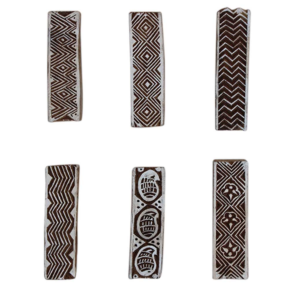 Set of 6 Piece New Mix Wooden Printing Block