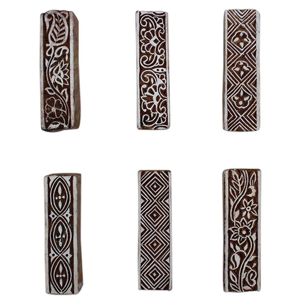 Set of 6 Piece New Mix Wooden Printing Block