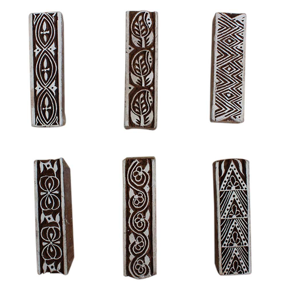 Set of 6 Piece New Mix Wooden Printing Block