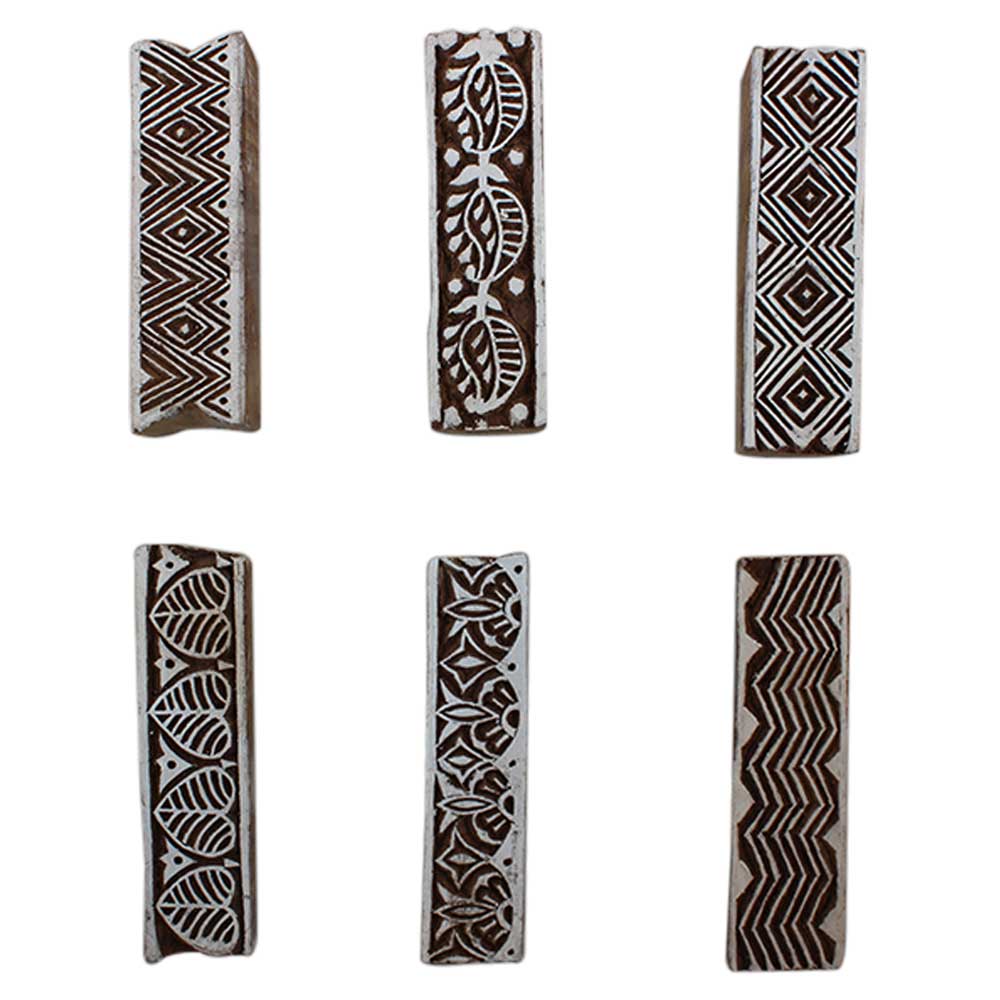 Set of 6 Piece New Mix Wooden Printing Block