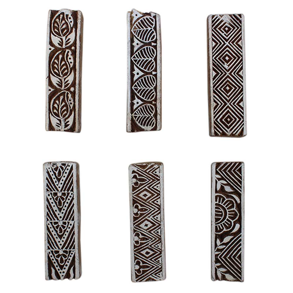 Set of 6 Piece New Mix Wooden Printing Block