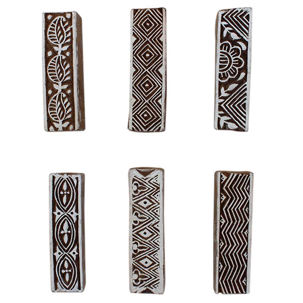 Set of 6 Piece New Mix Wooden Printing Block