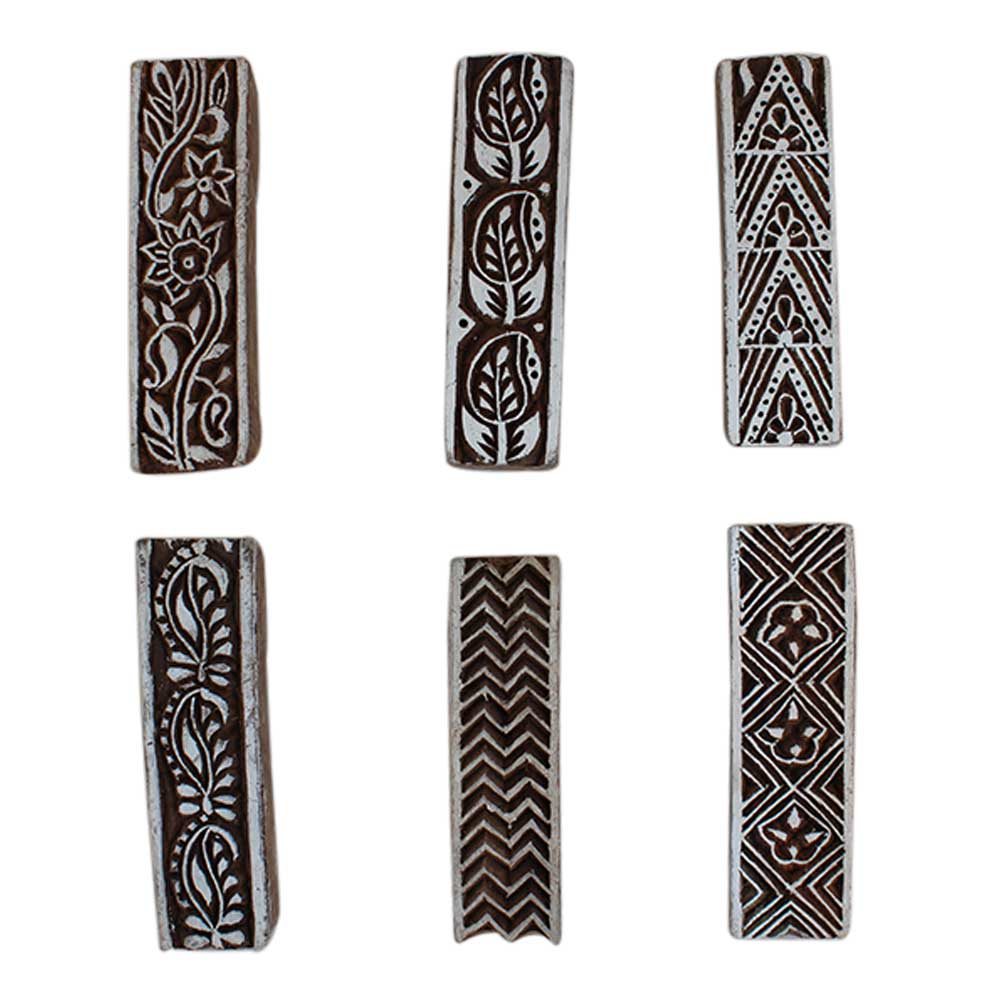 Set of 6 Piece New Mix Wooden Printing Block