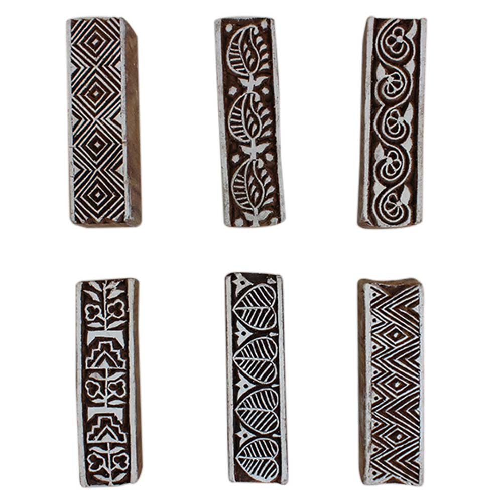 Set of 6 Piece New Mix Wooden Printing Block