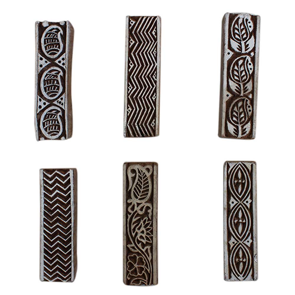 Set of 6 Piece New Mix Wooden Printing Block