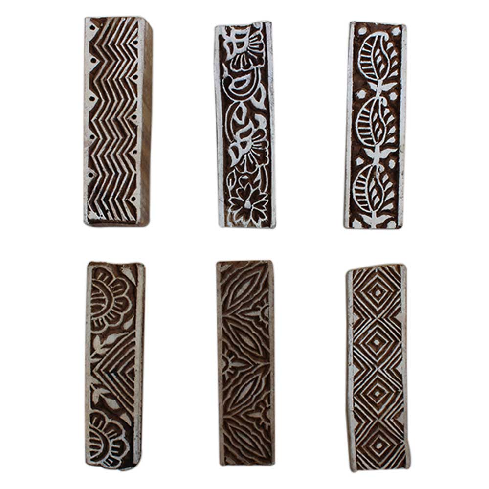 Set of 6 Piece New Mix Wooden Printing Block