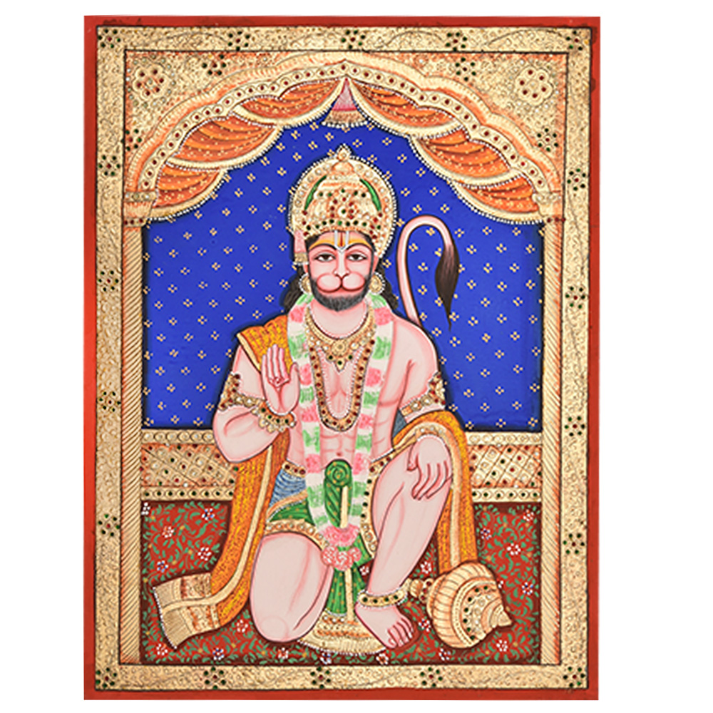 Tanjore Painting Of Lord Hanuman