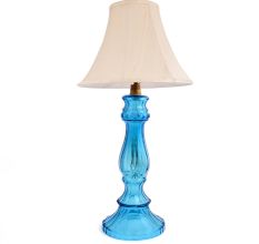 Long Aqua Blue Glass Table Lamp