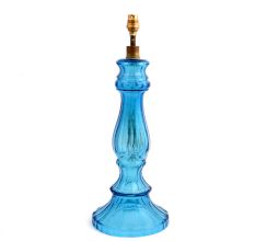 Long Aqua Blue Glass Table Lamp