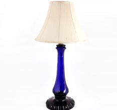 Cobalt Blue Glass Table Lamp