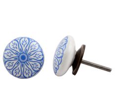 Blue Daisy Flat Knob