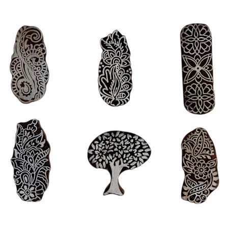 Set of 6 Piece New Mix Wooden Printing Block