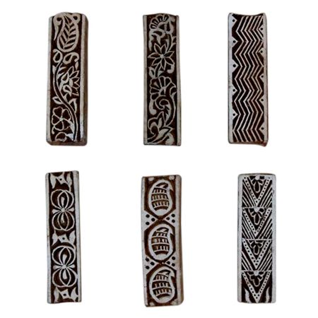 Set of 6 Piece New Mix Wooden Printing Block