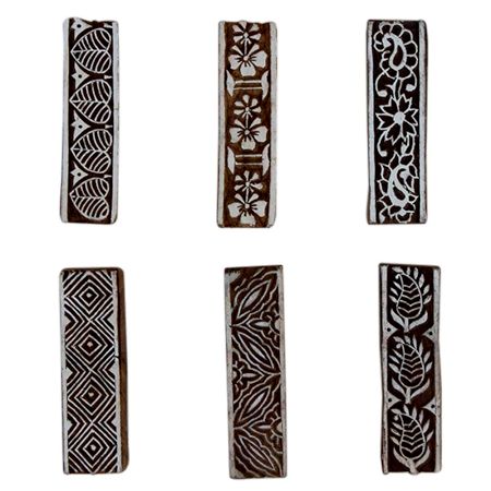 Set of 6 Piece New Mix Wooden Printing Block