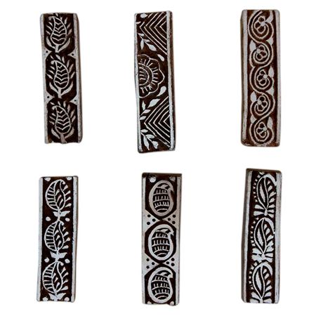 Set of 6 Piece New Mix Wooden Printing Block
