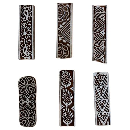 Set of 6 Piece New Mix Wooden Printing Block