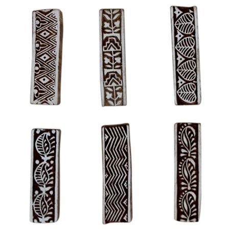 Set of 6 Piece New Mix Wooden Printing Block