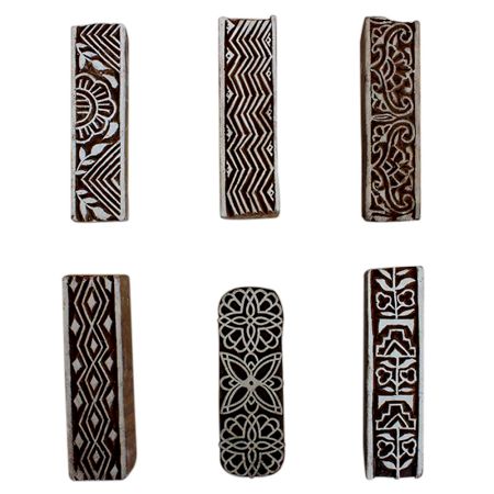 Set of 6 Piece New Mix Wooden Printing Block