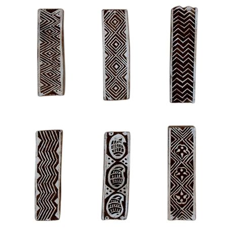 Set of 6 Piece New Mix Wooden Printing Block