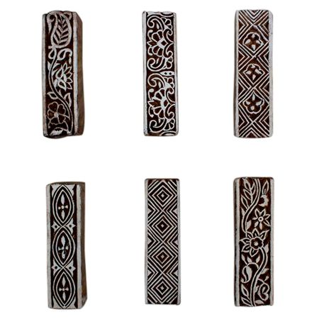 Set of 6 Piece New Mix Wooden Printing Block