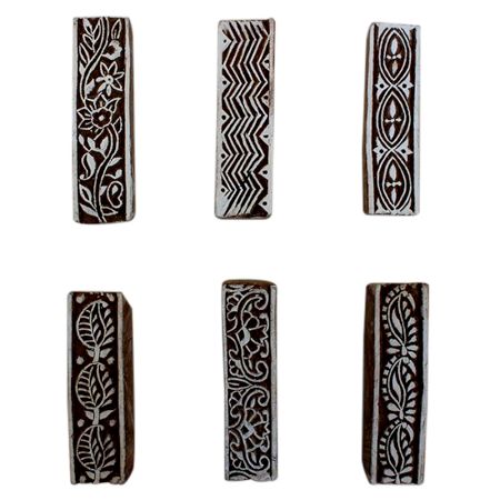 Set of 6 Piece New Mix Wooden Printing Block