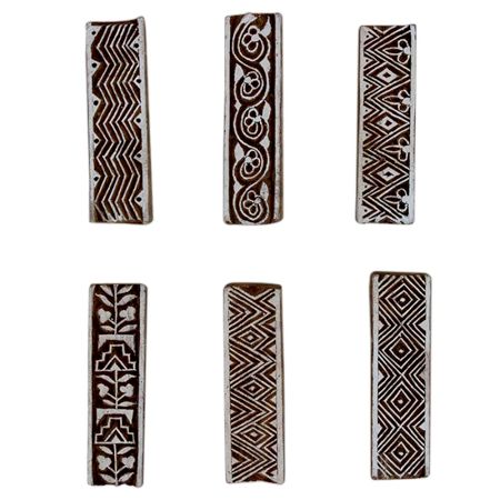 Set of 6 Piece New Mix Wooden Printing Block