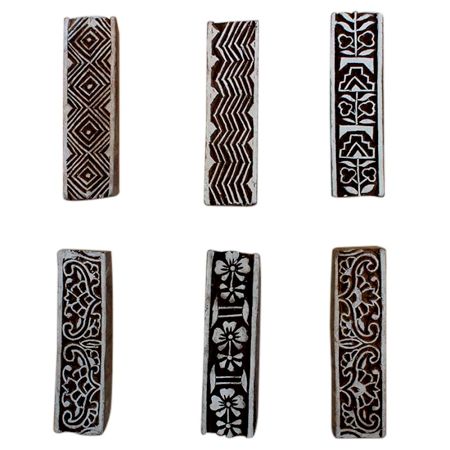 Set of 6 Piece New Mix Wooden Printing Block