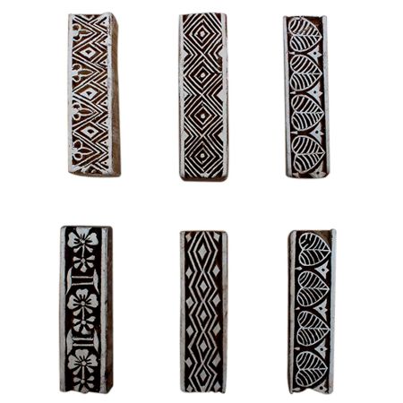 Set of 6 Piece New Mix Wooden Printing Block