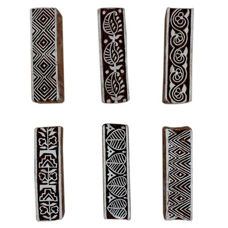 Set of 6 Piece New Mix Wooden Printing Block