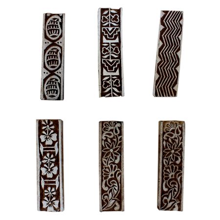 Set of 6 Piece New Mix Wooden Printing Block