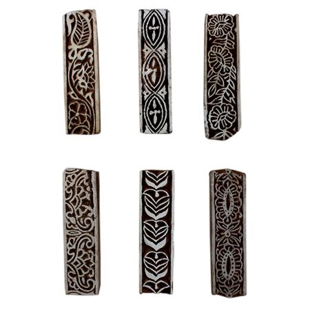 Set of 6 Piece New Mix Wooden Printing Block