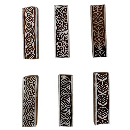 Set of 6 Piece New Mix Wooden Printing Block