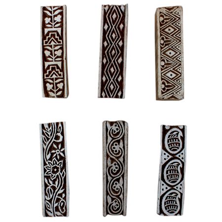 Set of 6 Piece New Mix Wooden Printing Block