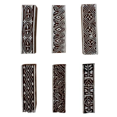 Set of 6 Piece New Mix Wooden Printing Block