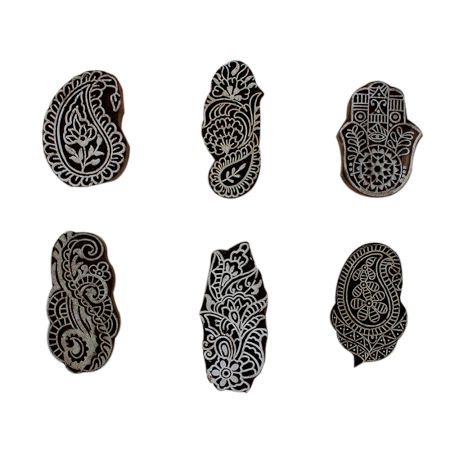 Set of 6 Piece New Mix Wooden Printing Block