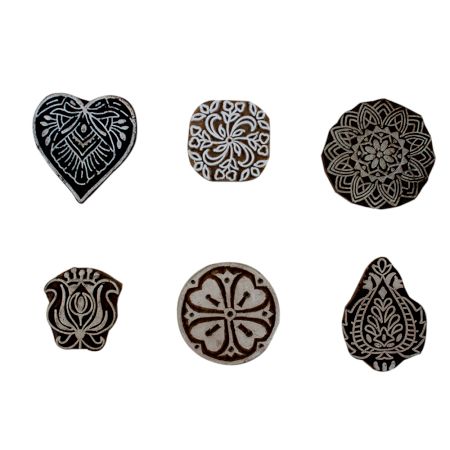 Set of 6 Piece New Mix Wooden Printing Block