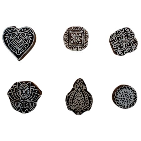 Set of 6 Piece New Mix Wooden Printing Block