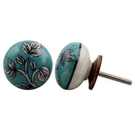 White Leaf Flat Knob