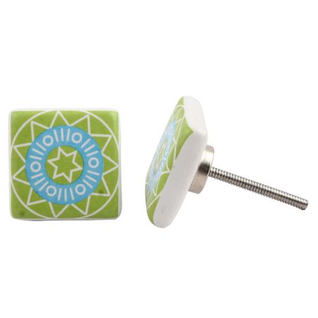 Lime Green Square Knob