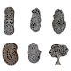 Set of 6 Piece New Mix Wooden Printing Block