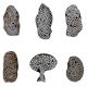 Set of 6 Piece New Mix Wooden Printing Block