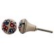 Red Blue Floral Ceramic Bulb Knob