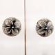 Black Handpainted Floral Ceramic Knob