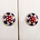 Red Dotted White Floral Ceramic Bulb Knob