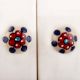 Red Floral White Ceramic Cabinet Knob