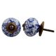 Blue Calico Ceramic Dresser Knob